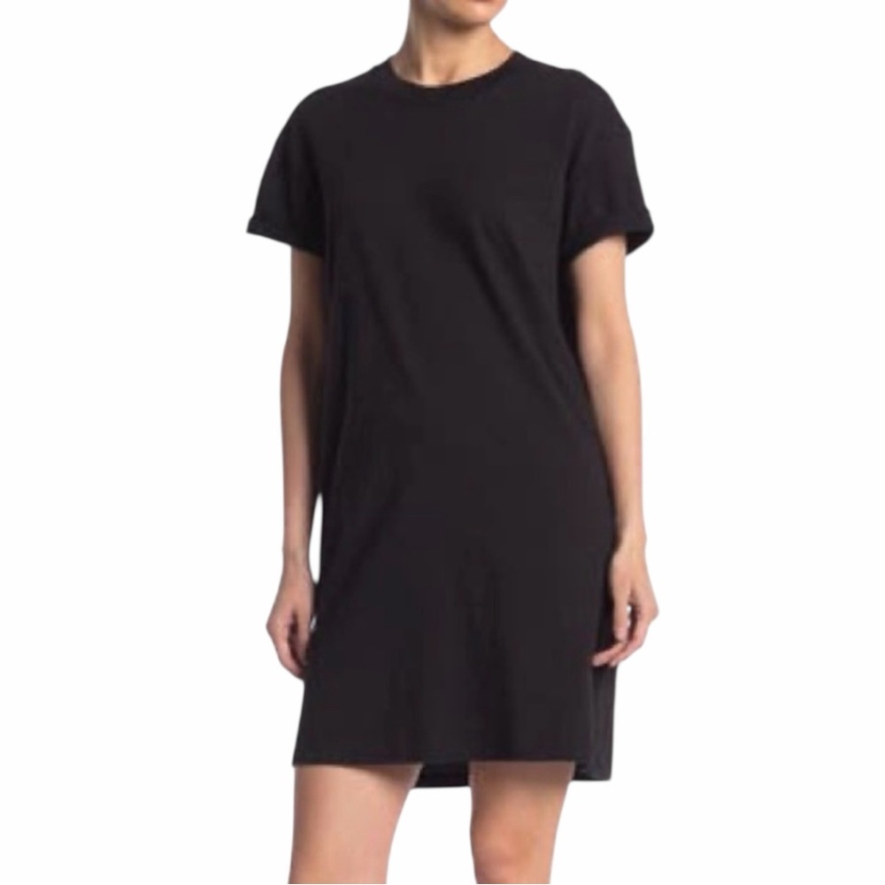 Madewell Black Tina Short Sleeve T Shirt Dress size Large
